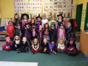 Mrs. Cawley's Class Halloween Dress Up.